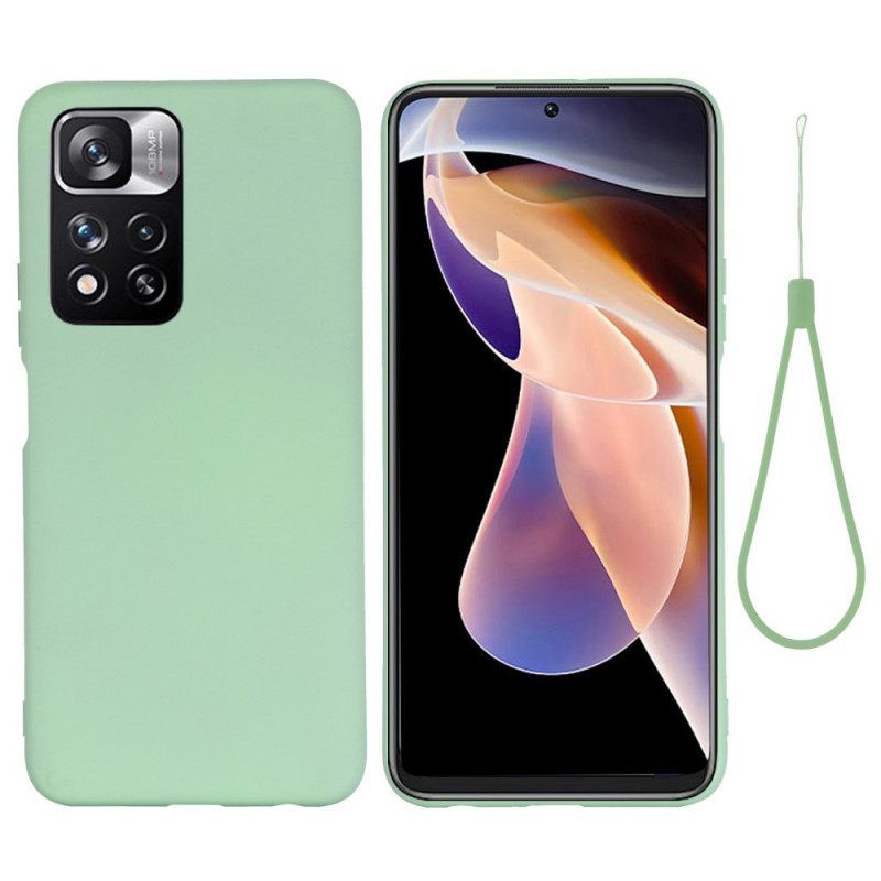 Θήκη Xiaomi Redmi Note 11 Pro Plus 5G Υγρή Σιλικόνη Με Κορδόνι